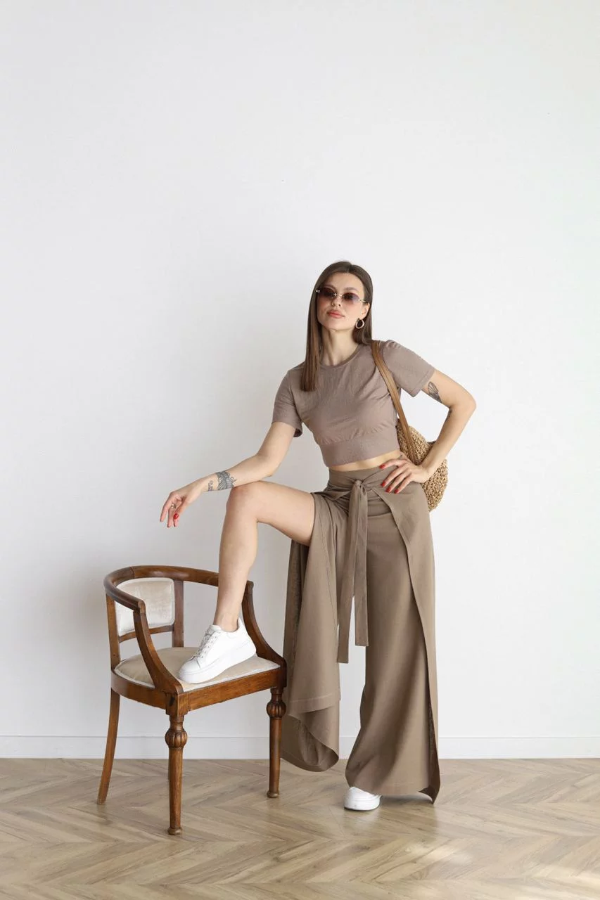 ARIANE - Pantalones LARGHI de lino PER DONNE