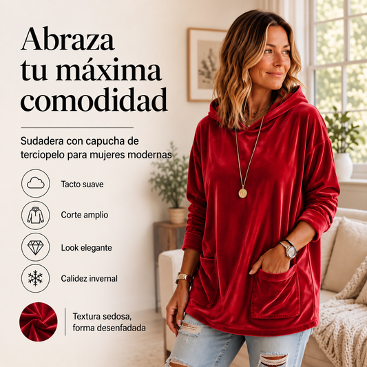 Vanesa - Sudadera de terciopelo con capucha