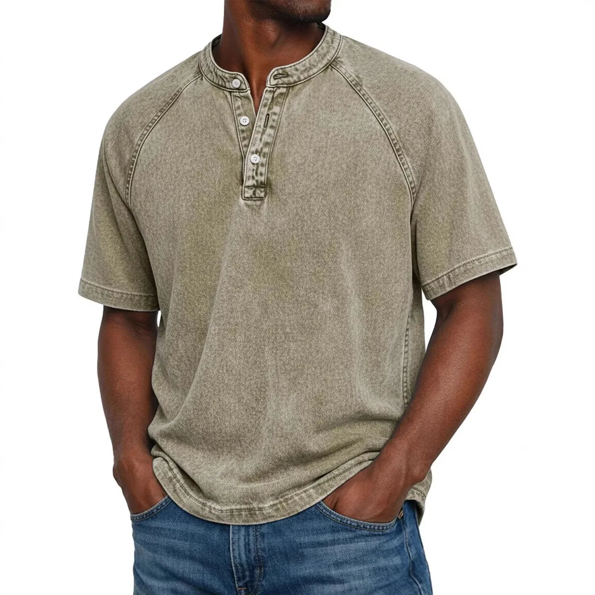 Cazel - Camisa vintage con botones para hombre