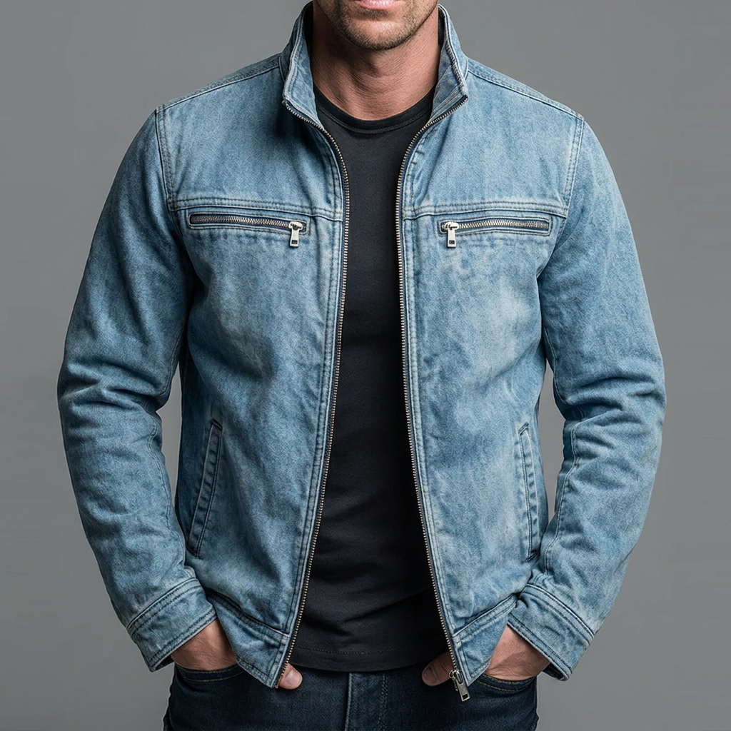 Cazel - Chaqueta vintage de algodón con cremallera
