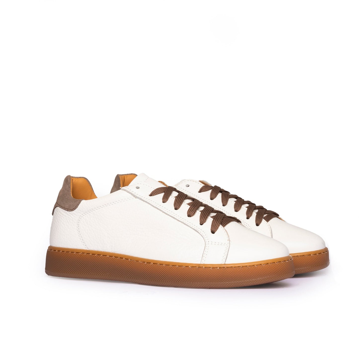 Motion zapatillas BASSE hombre de piel auténtica BOTTALATA suela ámbar