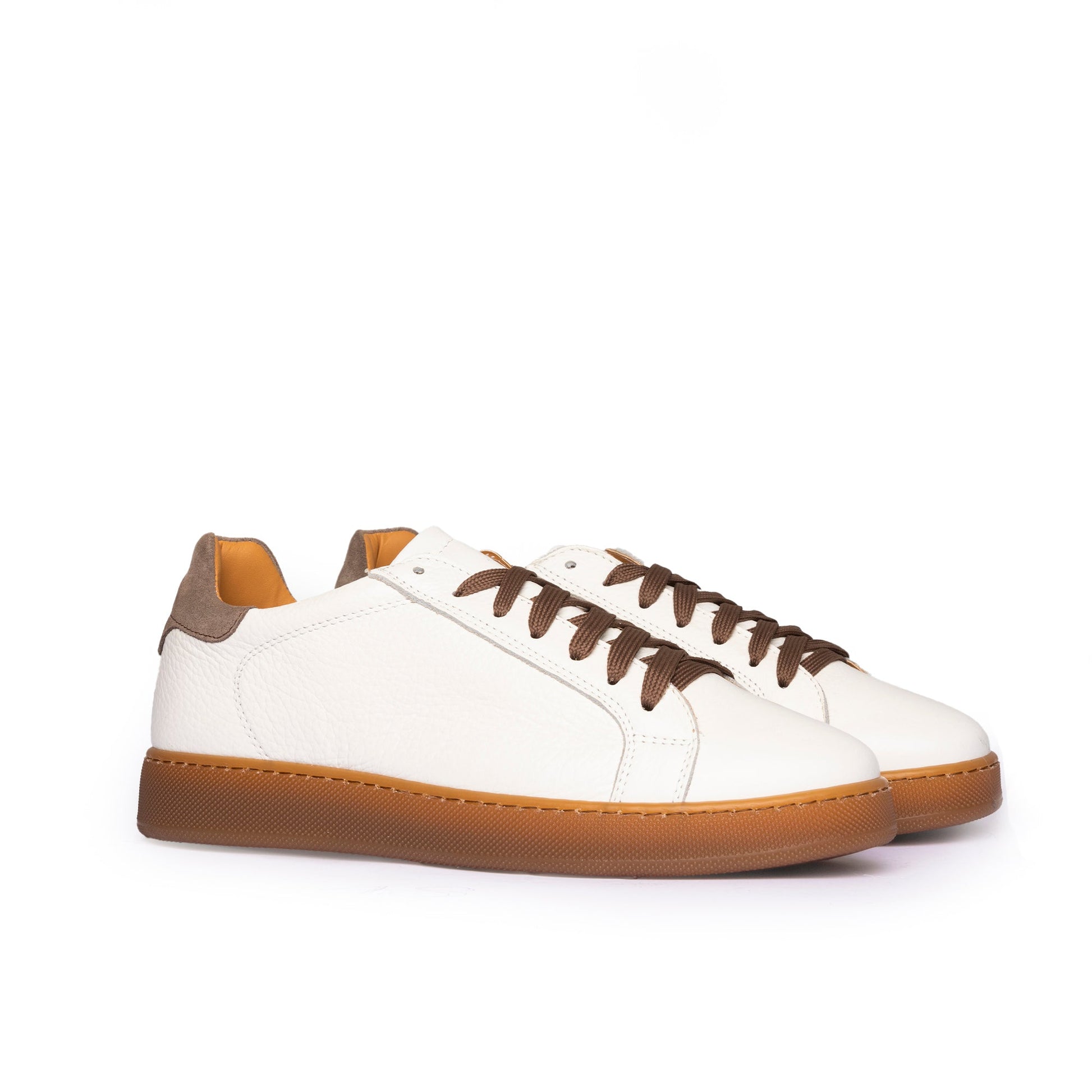 Motion zapatillas BASSE hombre de piel auténtica BOTTALATA suela ámbar