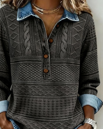 Olivia - Camisa texturizada de estilo vaquero