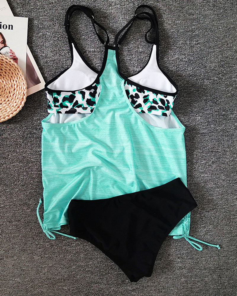 Augustus - Tankini uniforme con estampado leopardata