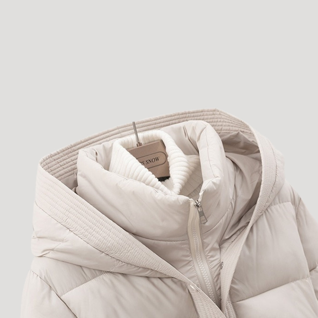 Amara - Chaqueta acolchada con capucha y cinturón