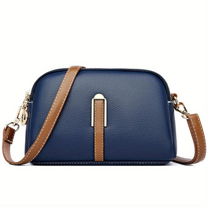 Bolso de spalla con textura "lychee" colorata Míla