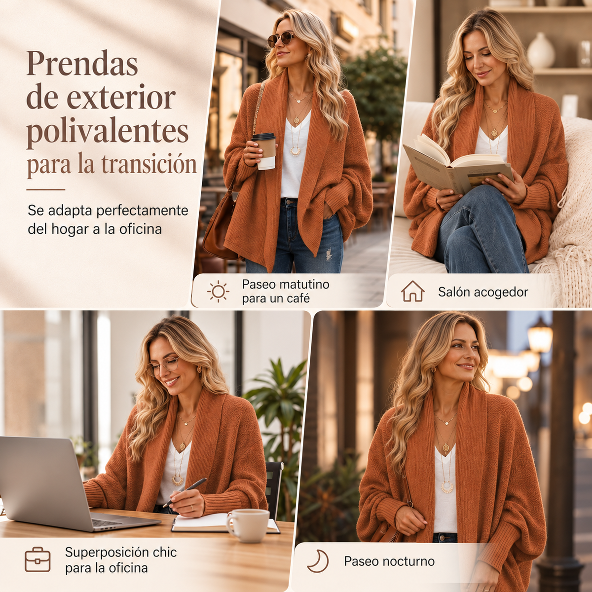 Eugenia - Cárdigan de punto con cuello chal