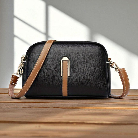 Bolso de spalla con textura "lychee" colorata Míla