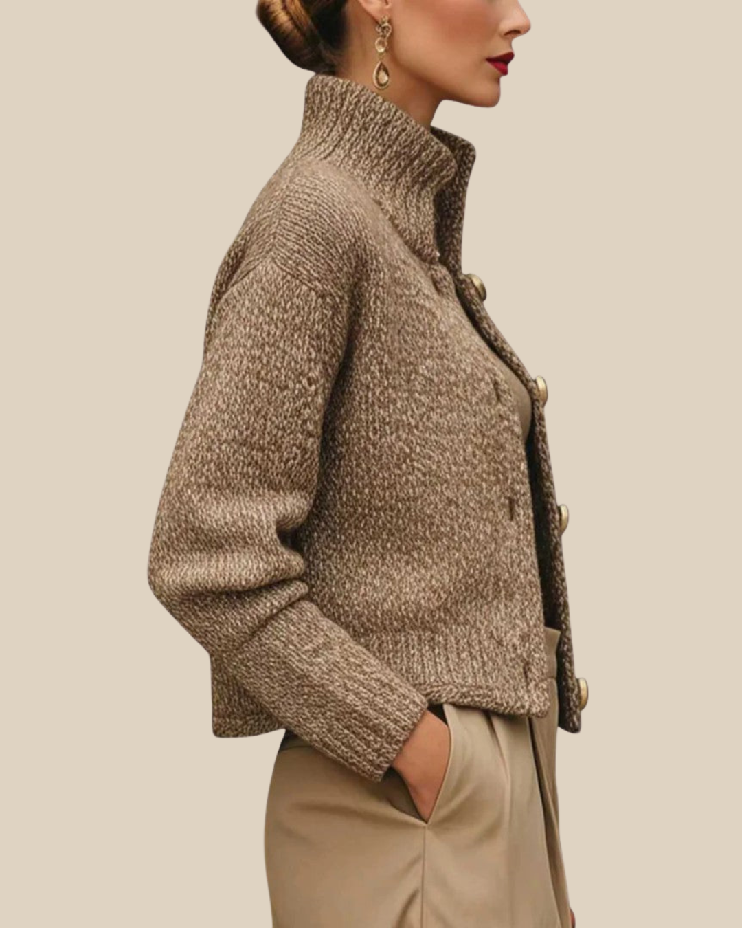 Clara - Chaqueta de punto texturizado con botones