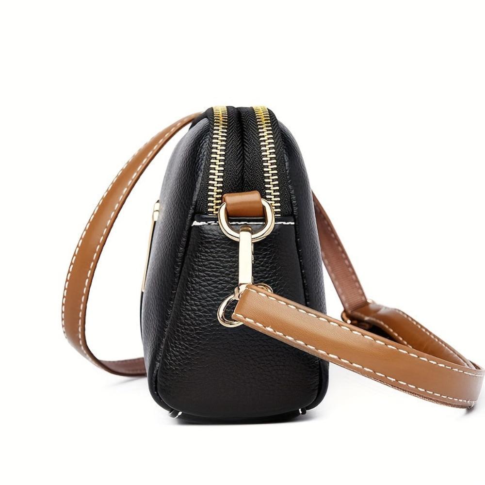 Bolso de spalla con textura "lychee" colorata Míla