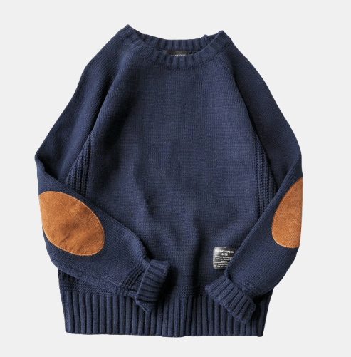 Henry - Maglione de Lana con Toppe sui Gomiti