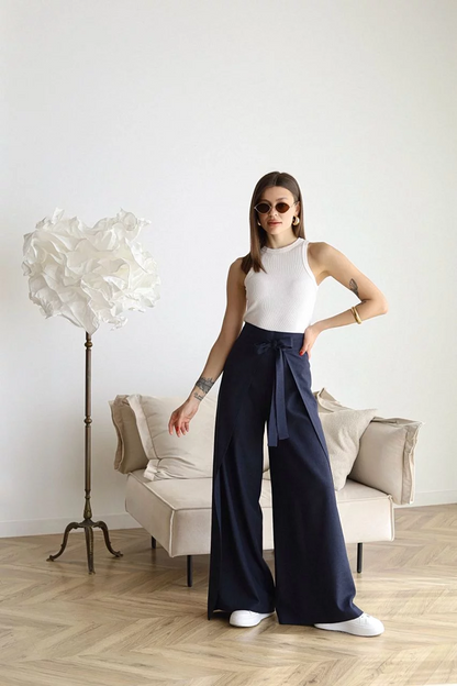 ARIANE - Pantalones LARGHI de lino PER DONNE