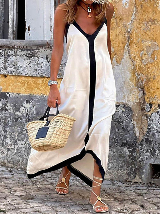 Nancy - Vestido midi color block estilo isla