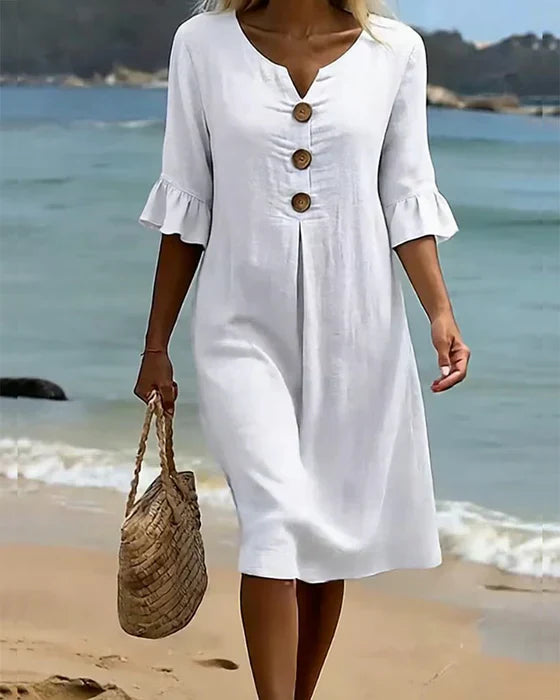 Vestido blanco elegante de mujer