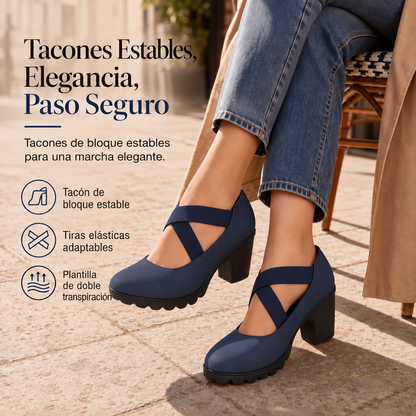Valeria - Zapatos Mary Jane con tiras cruzadas