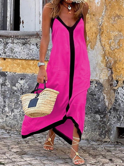 Nancy - Vestido midi color block estilo isla