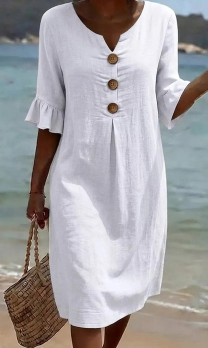Vestido blanco elegante de mujer