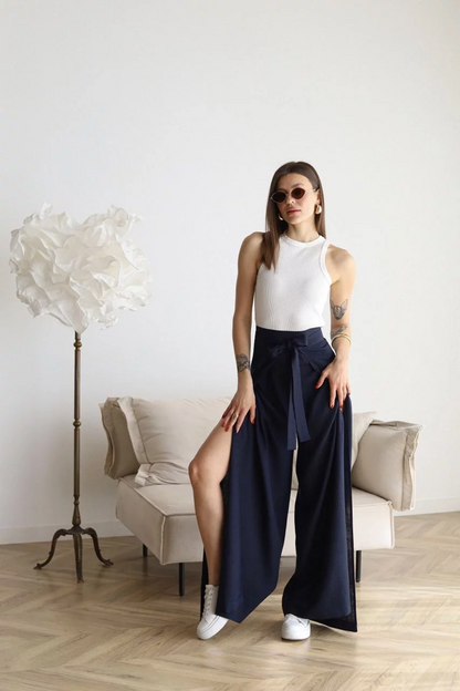 ARIANE - Pantalones LARGHI de lino PER DONNE