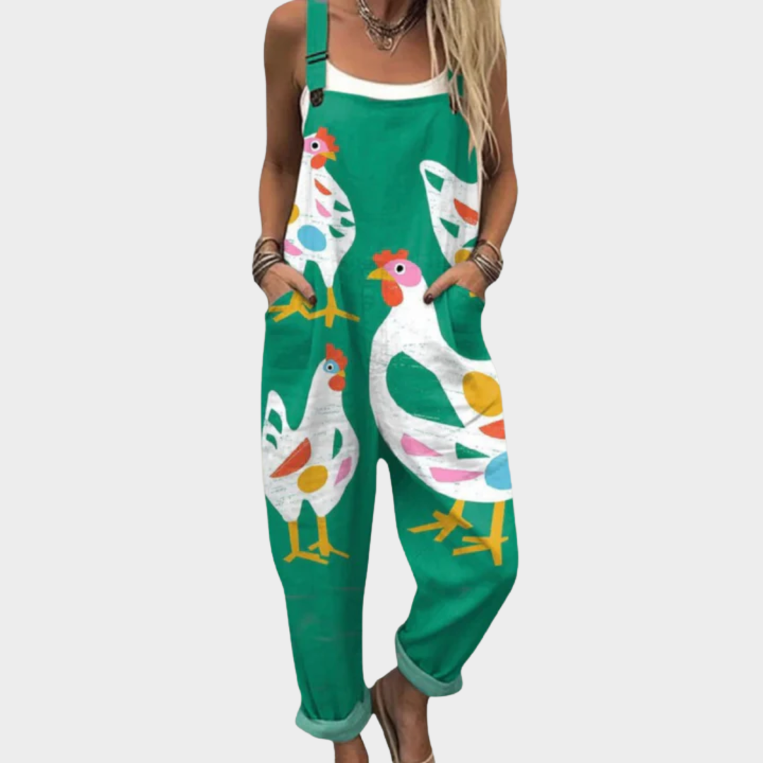 Mono estampado con tirantes - Verde bosque