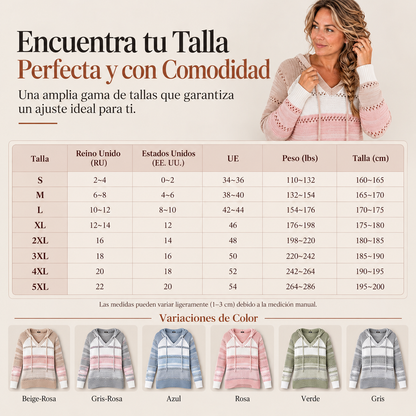 Aurora - Sudadera de punto calado con capucha