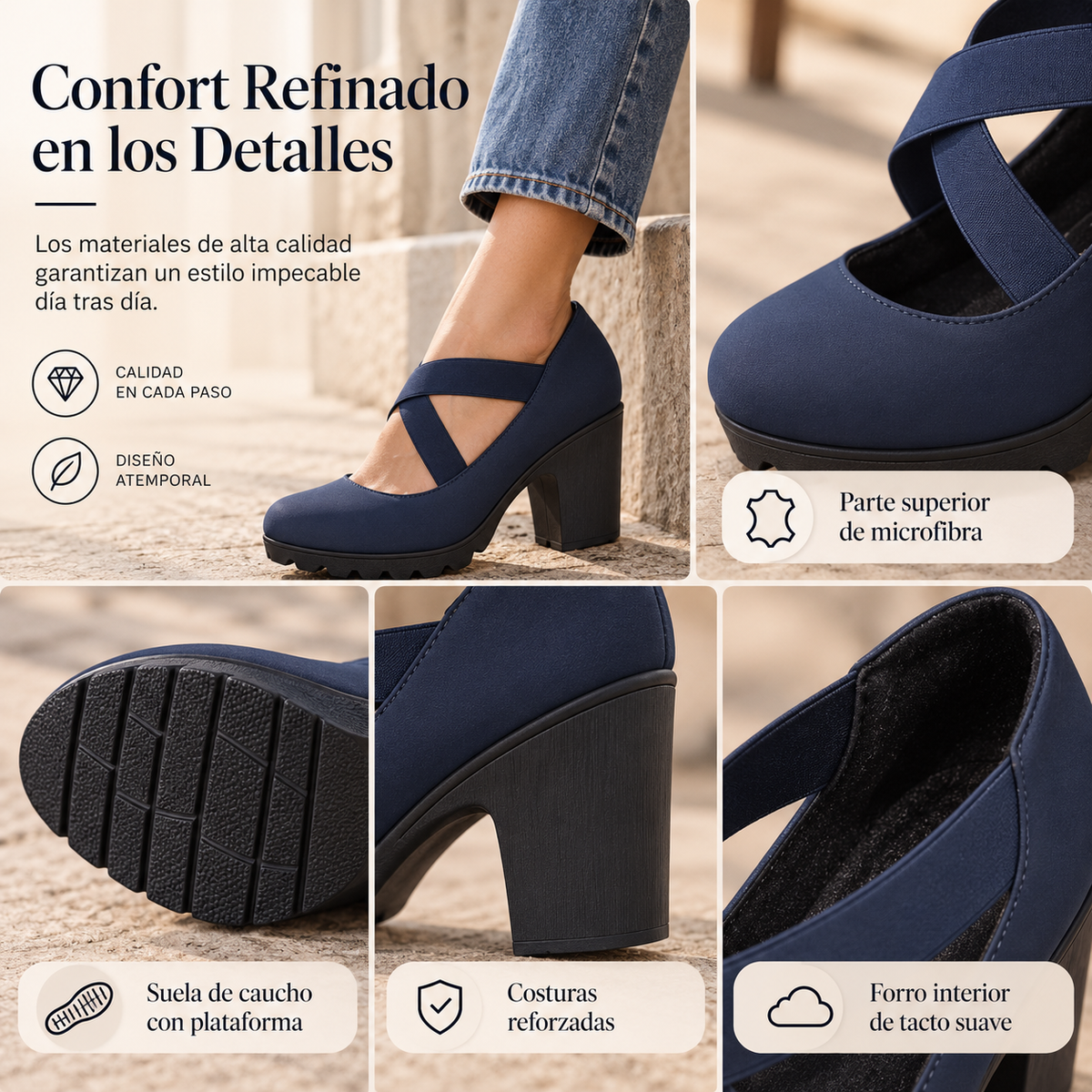 Valeria - Zapatos Mary Jane con tiras cruzadas