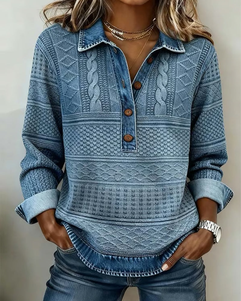 Olivia - Camisa texturizada de estilo vaquero