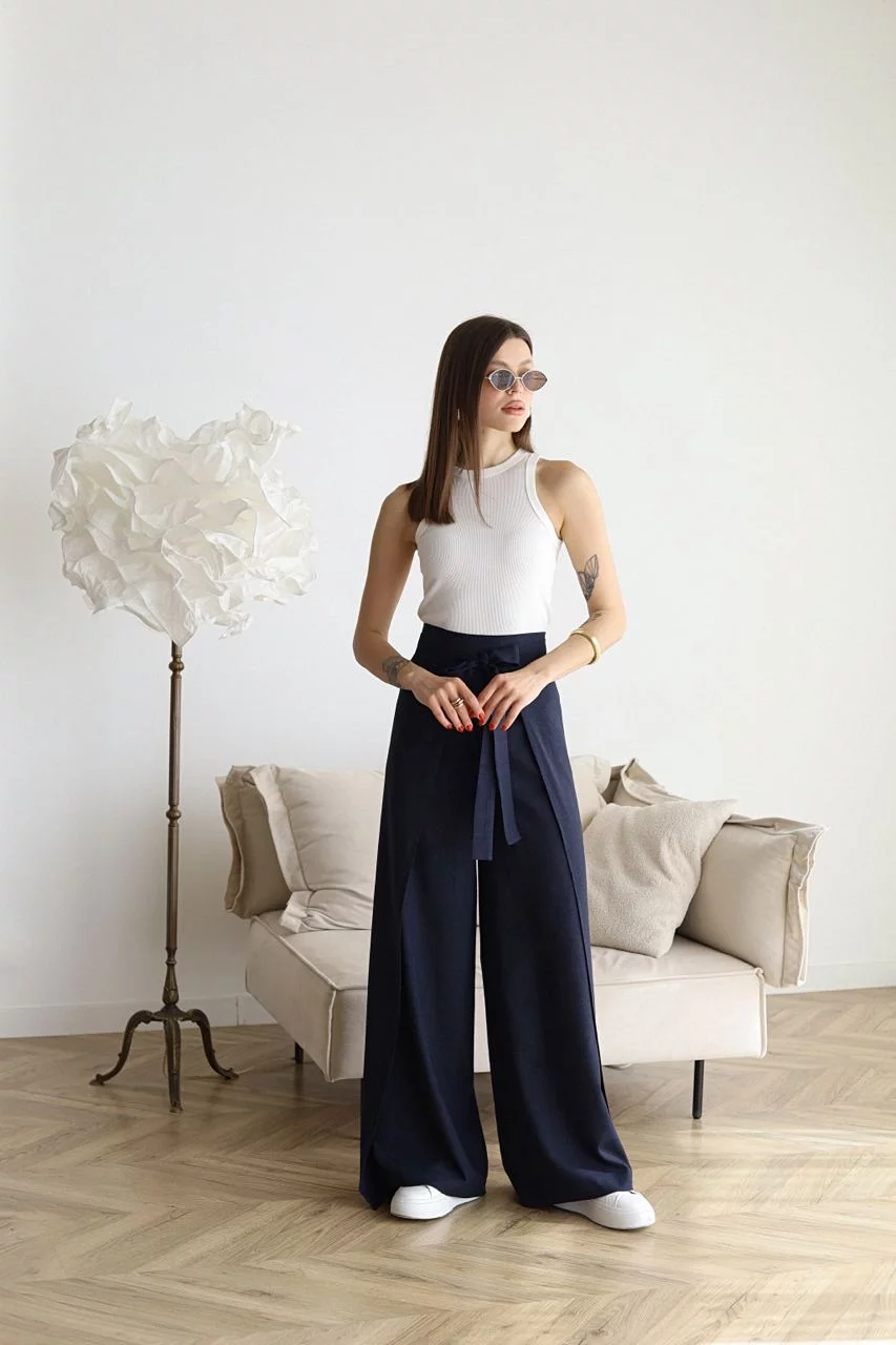 ARIANE - Pantalones LARGHI de lino PER DONNE