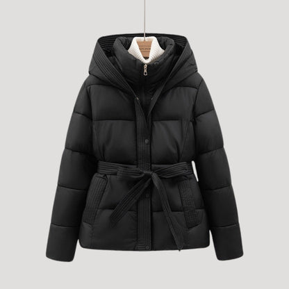 Amara - Chaqueta acolchada con capucha y cinturón