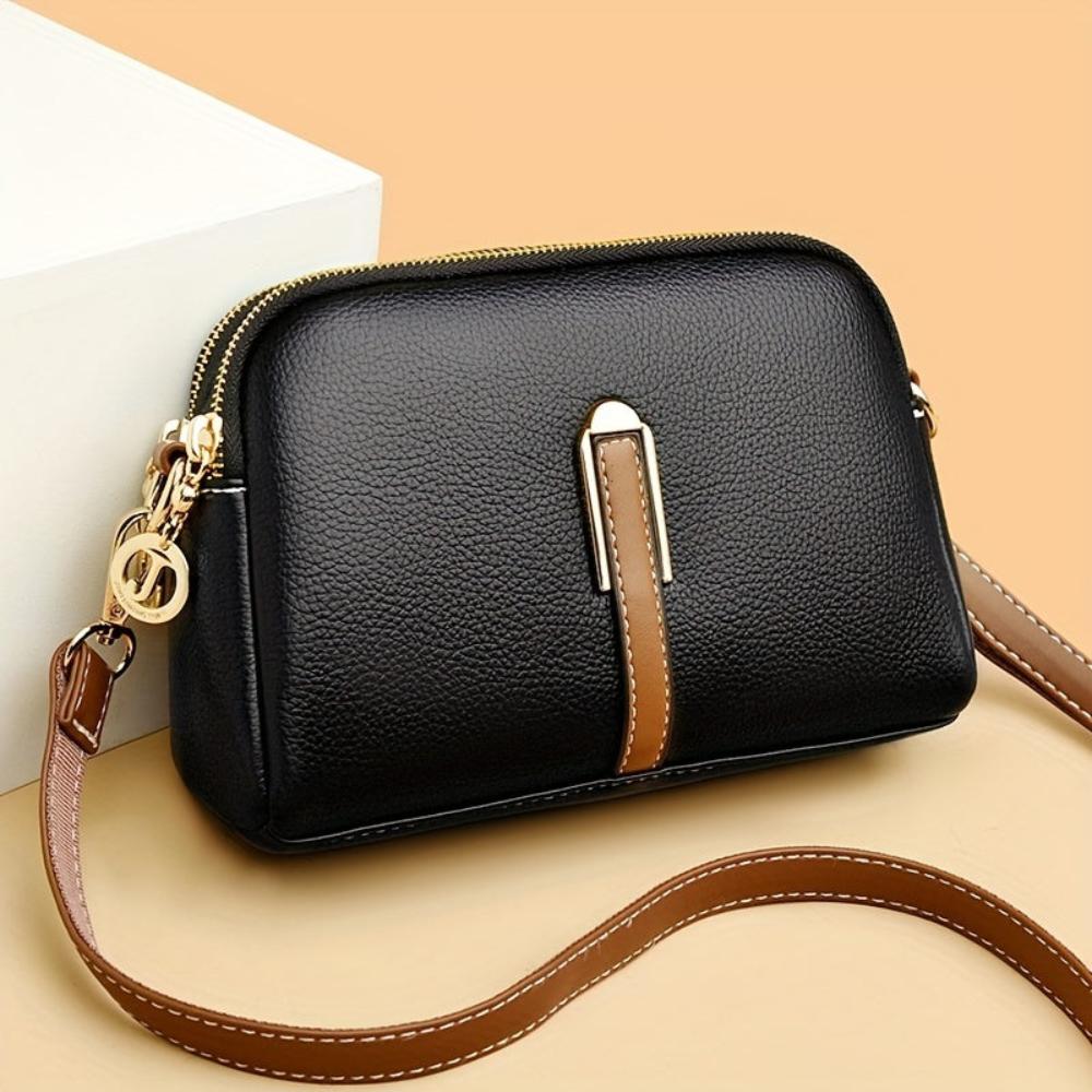 Bolso de spalla con textura "lychee" colorata Míla