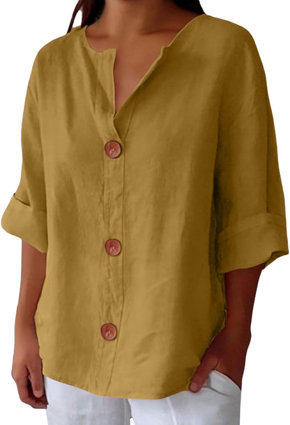 Clara - Blusa de lino casual
