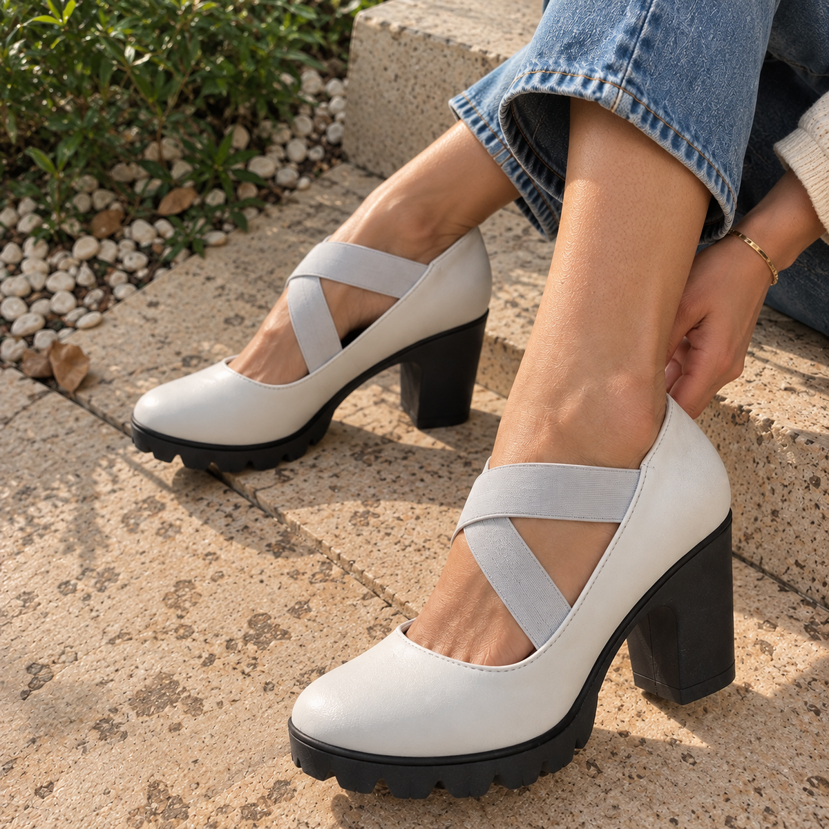 Valeria - Zapatos Mary Jane con tiras cruzadas