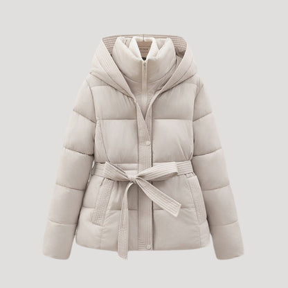 Amara - Chaqueta acolchada con capucha y cinturón