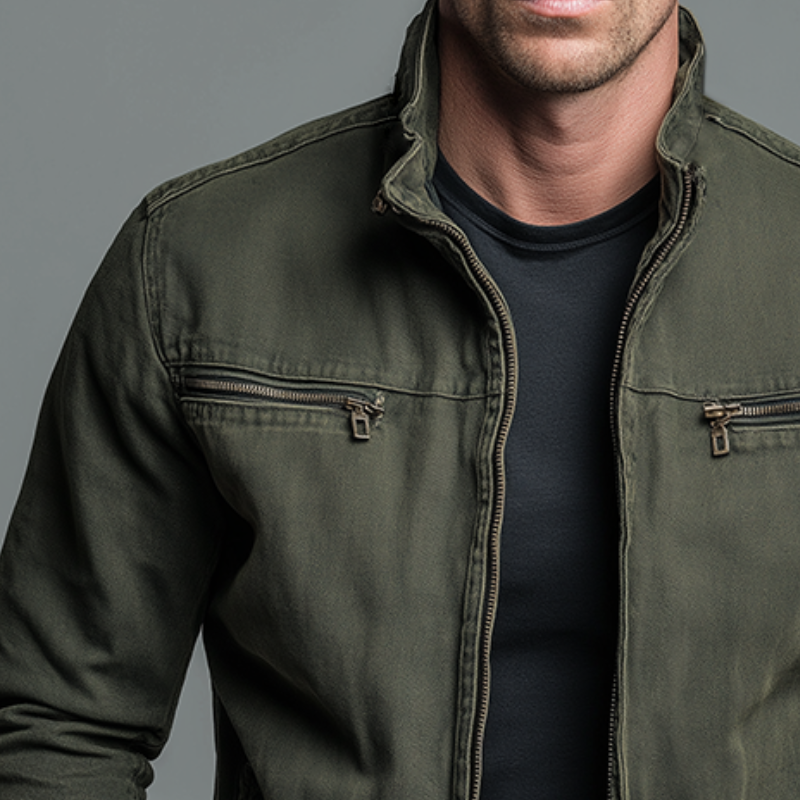 Cazel - Chaqueta vintage de algodón con cremallera