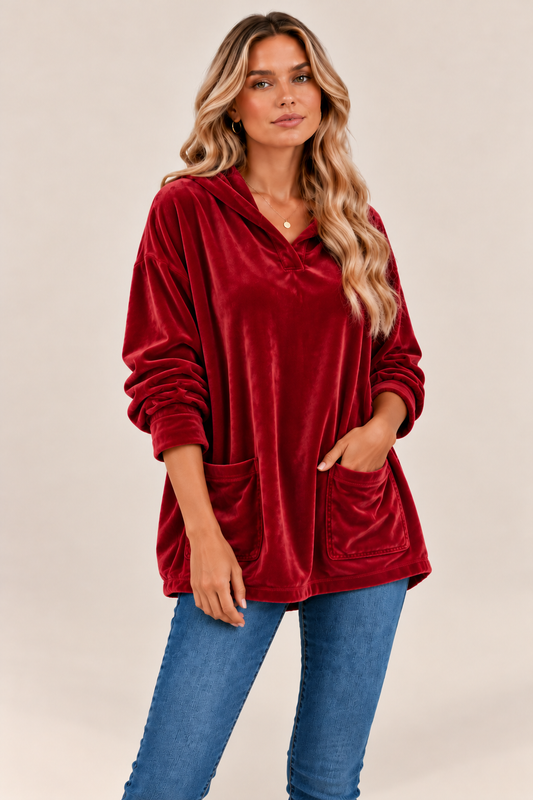 Vanesa - Sudadera de terciopelo con capucha