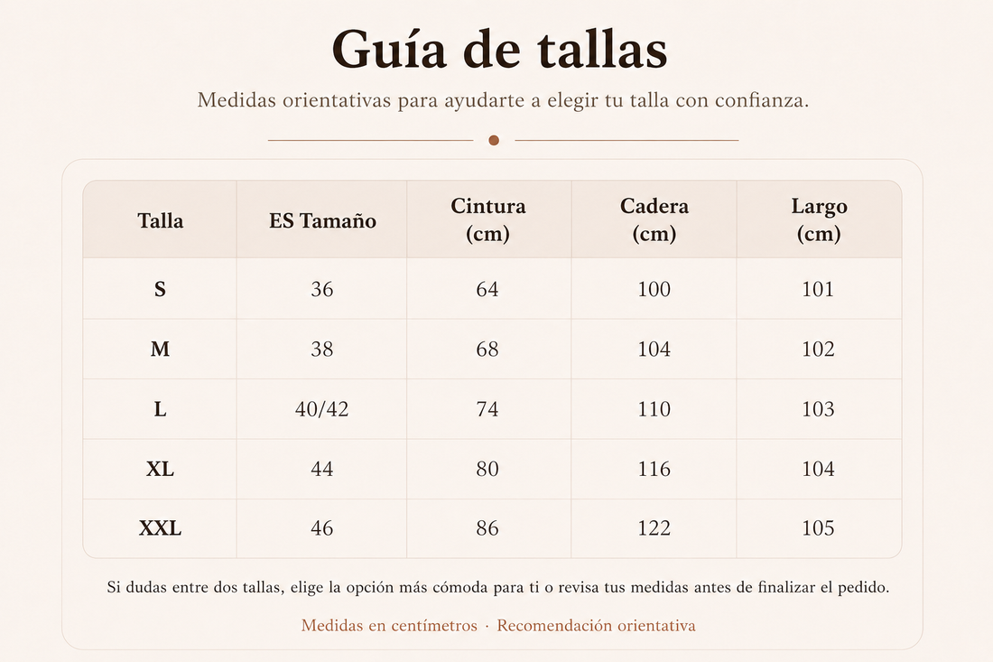 Guía de tallas - Faldas
