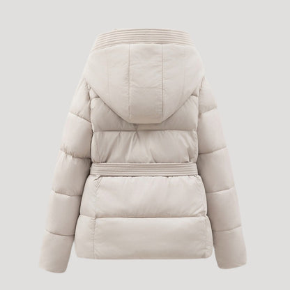 Amara - Chaqueta acolchada con capucha y cinturón