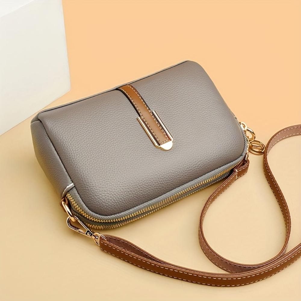 Bolso de spalla con textura "lychee" colorata Míla