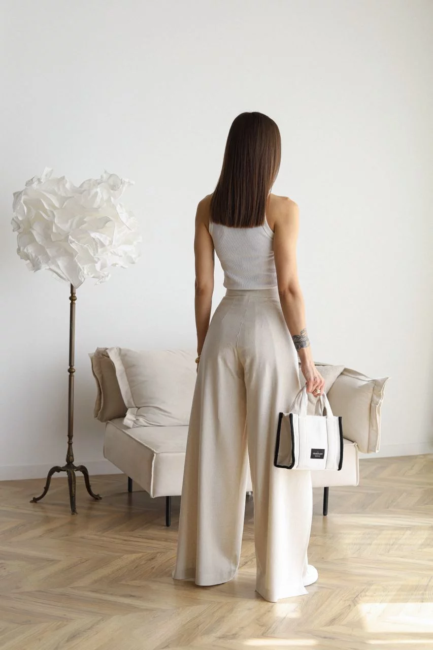 ARIANE - Pantalones LARGHI de lino PER DONNE