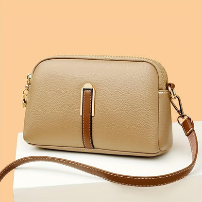 Bolso de spalla con textura "lychee" colorata Míla