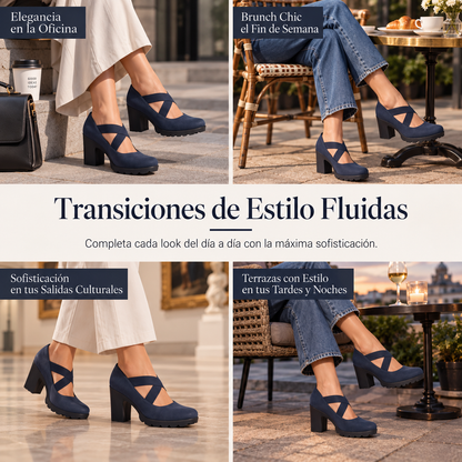 Valeria - Zapatos Mary Jane con tiras cruzadas