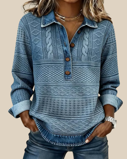 Olivia - Camisa texturizada de estilo vaquero