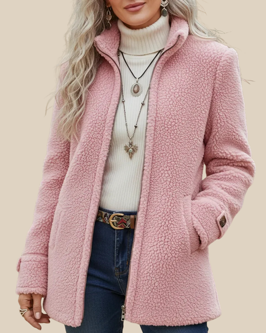 Livia - Chaqueta de borreguito con cremallera