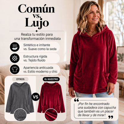 Vanesa - Sudadera de terciopelo con capucha