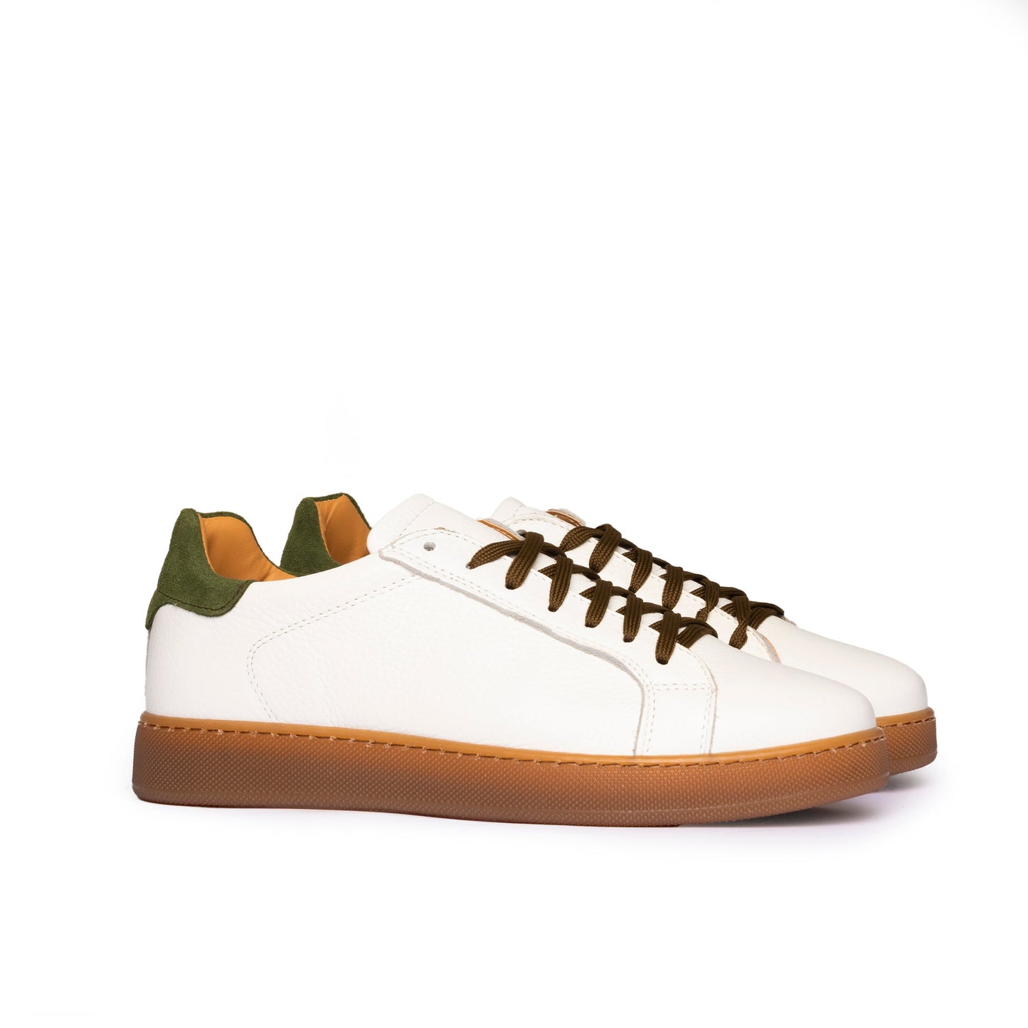 Motion zapatillas BASSE hombre de piel auténtica BOTTALATA suela ámbar