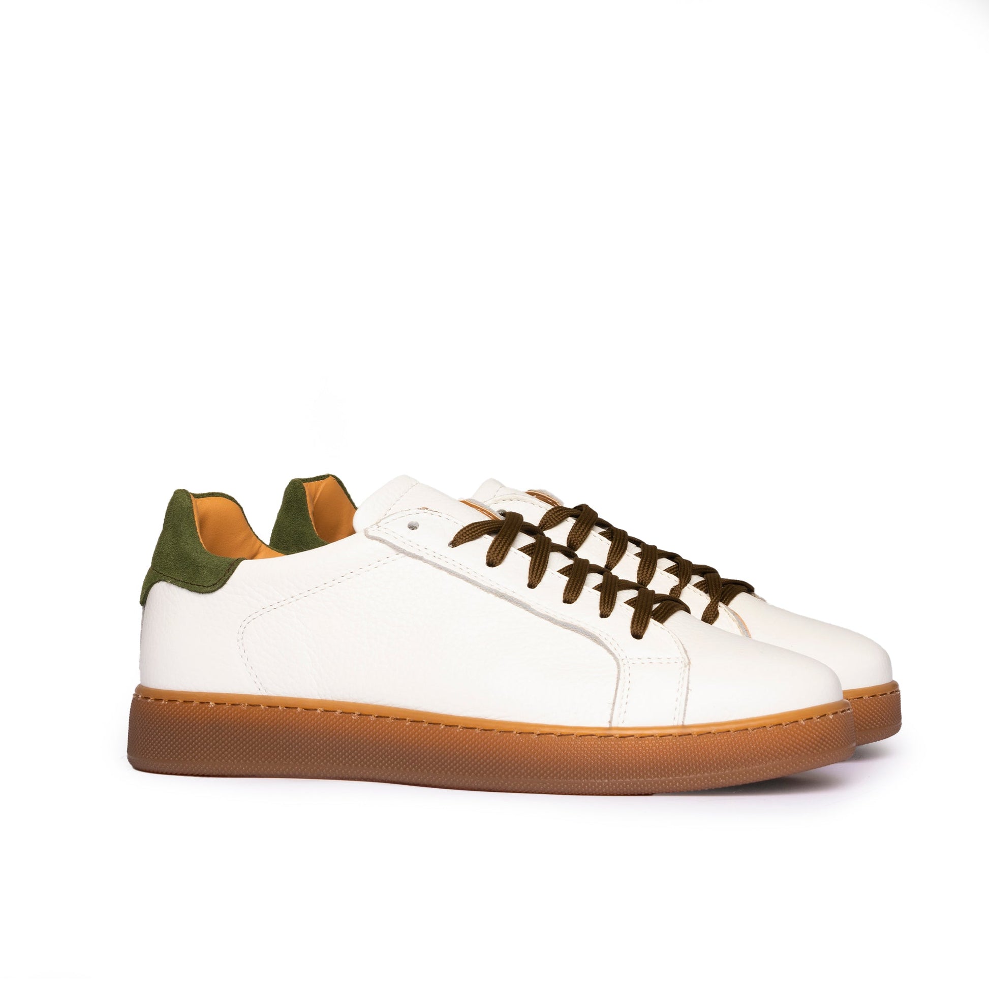Motion zapatillas BASSE hombre de piel auténtica BOTTALATA suela ámbar