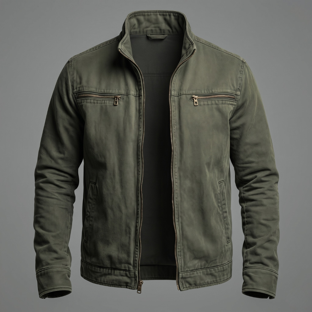 Cazel - Chaqueta vintage de algodón con cremallera