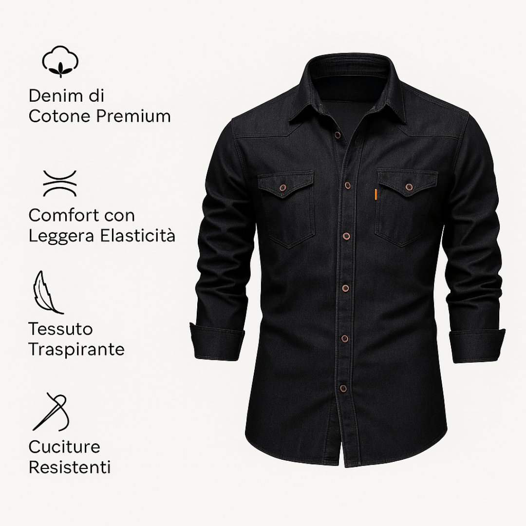 Lorenzo - Camisa de denim di Algodón