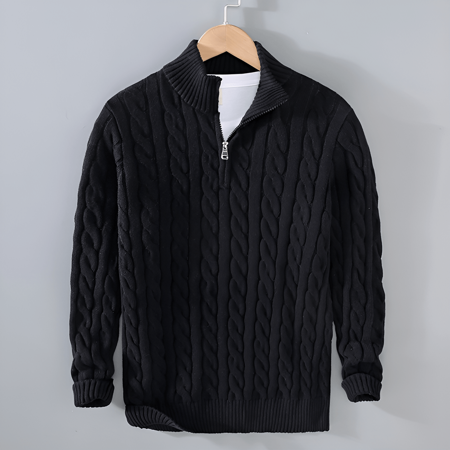 Anthony - Pullover torciglione mezza zip