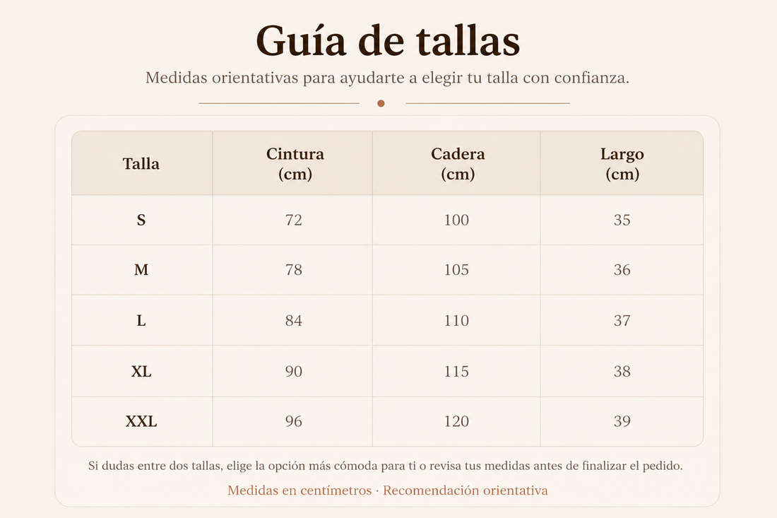 Guía de tallas - Pantalón.