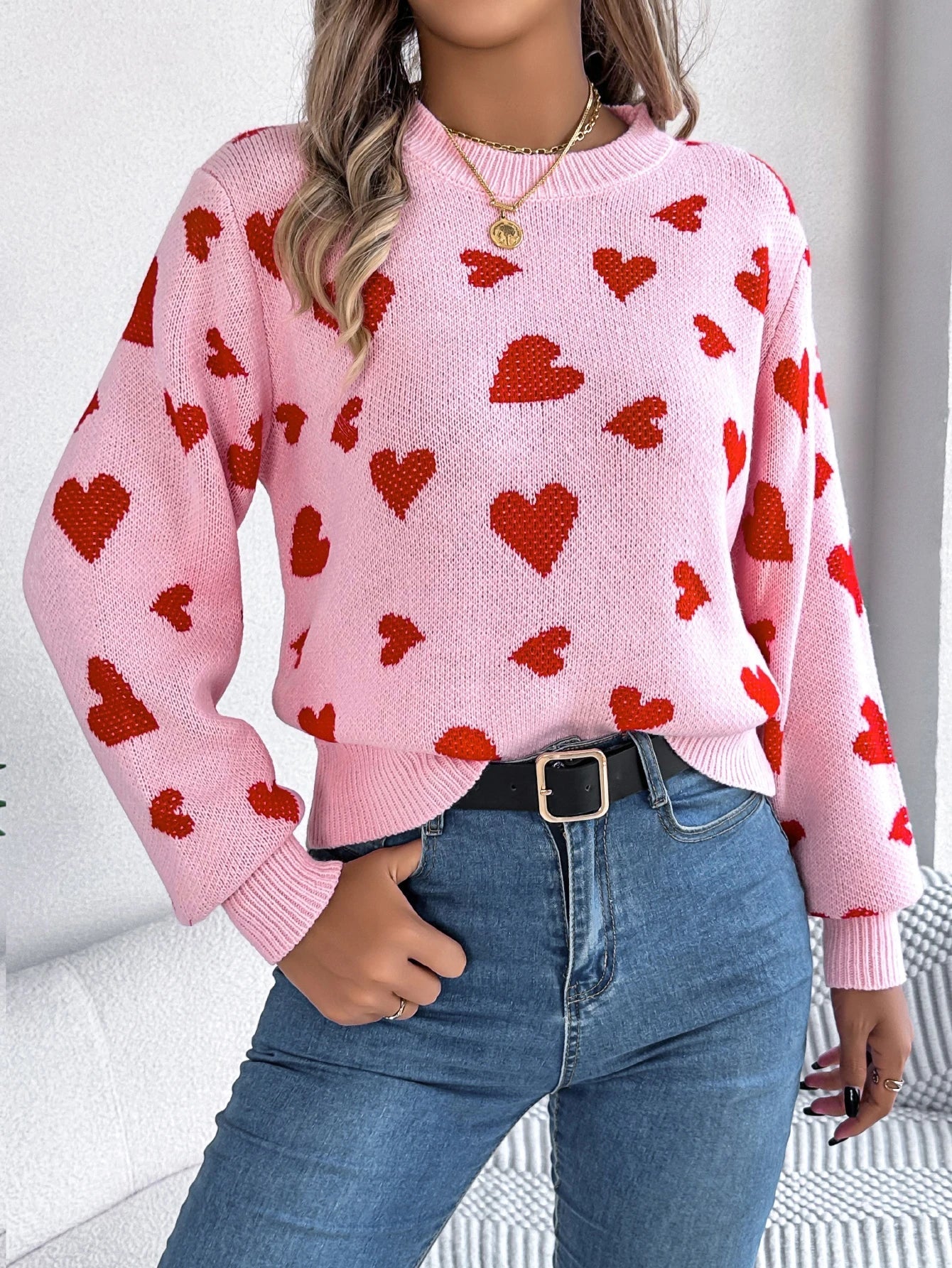 Alma - Jersey de punto con corazones